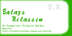 balazs milassin business card